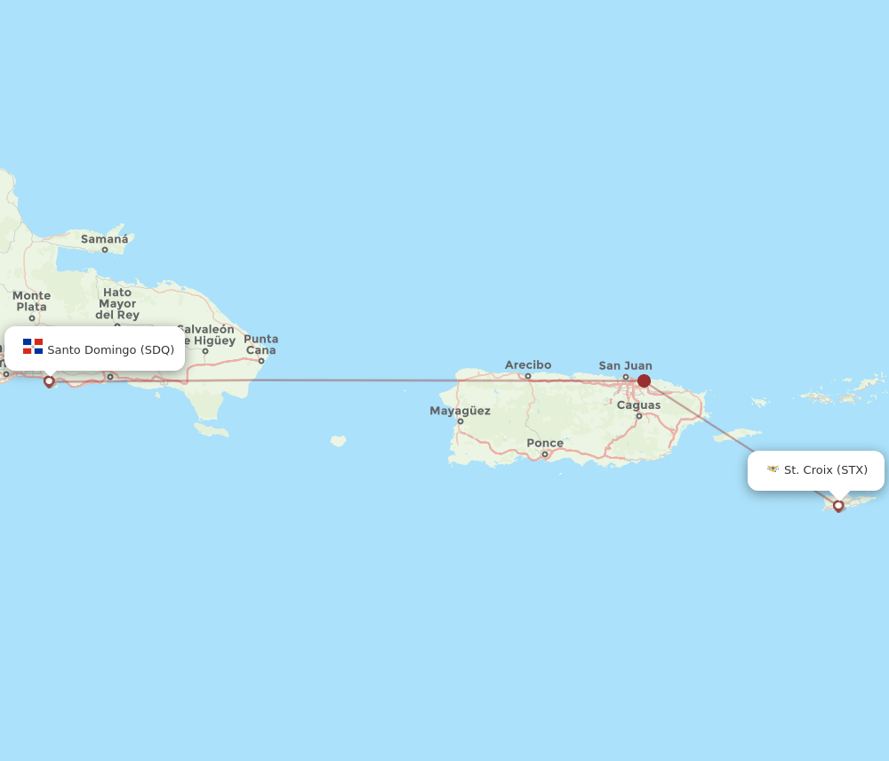 STX-SDQ flight routes