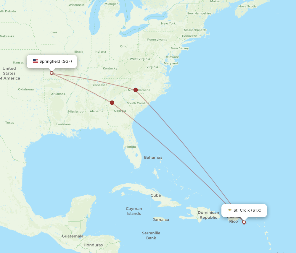 STX-SGF flight routes