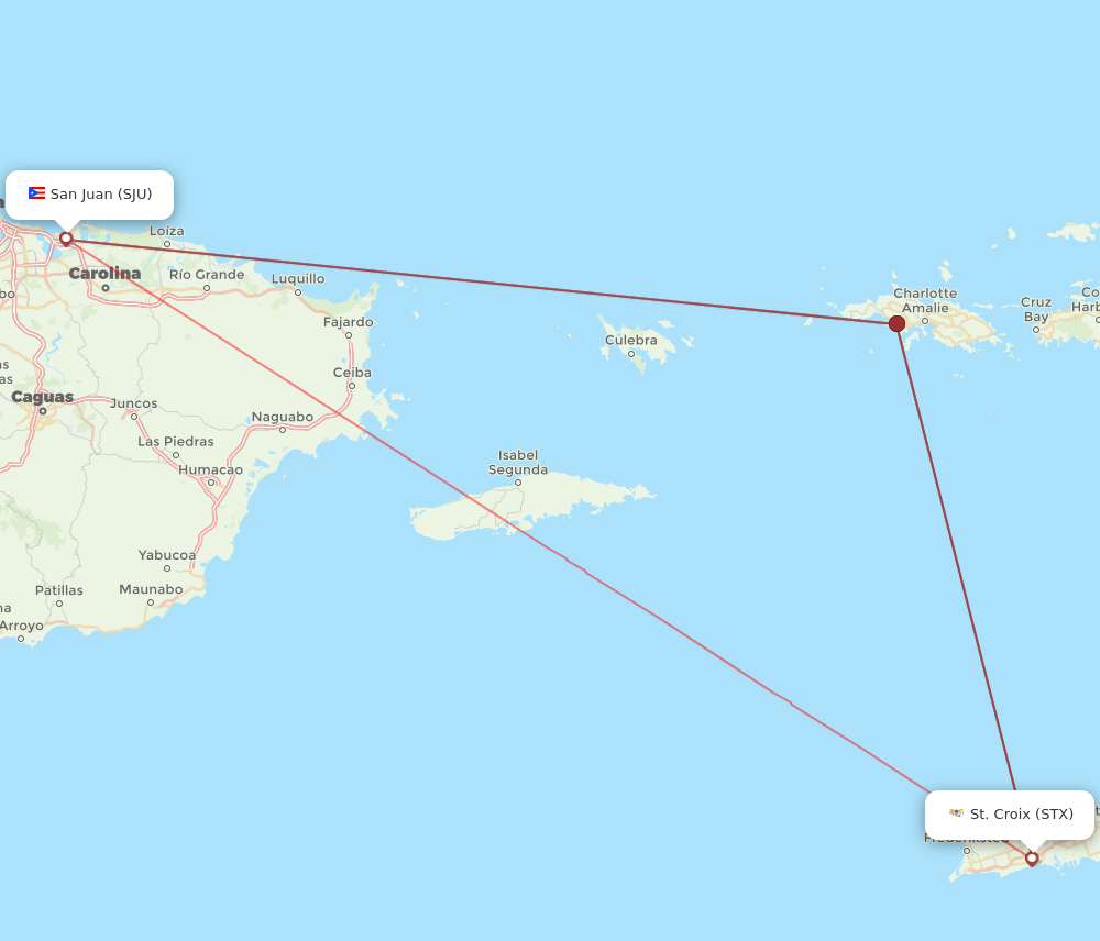 STX-SJU flight routes