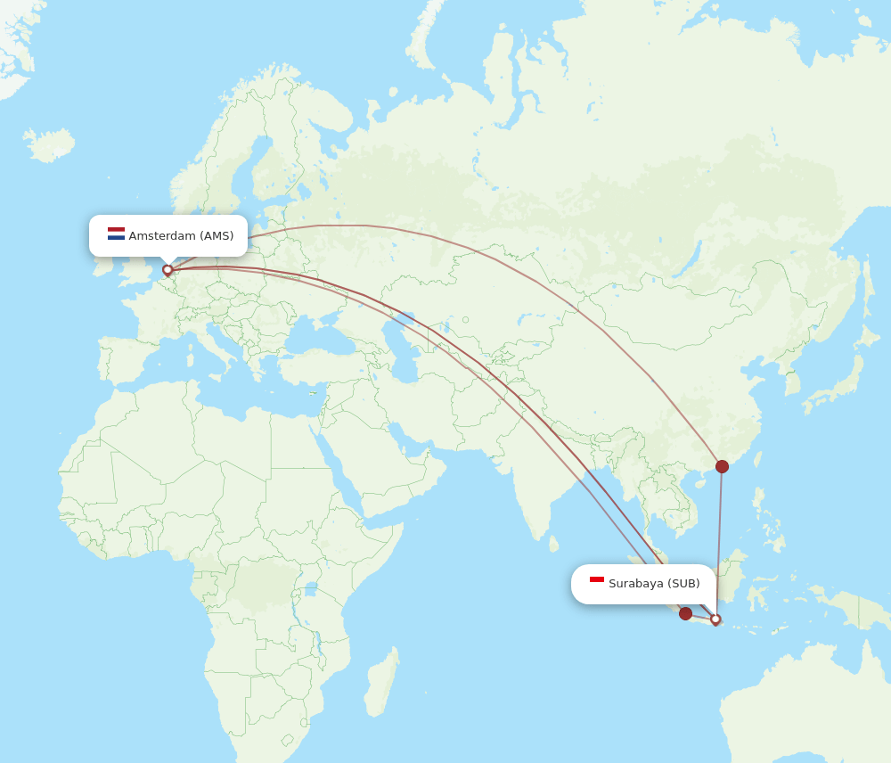 SUB-AMS flight routes