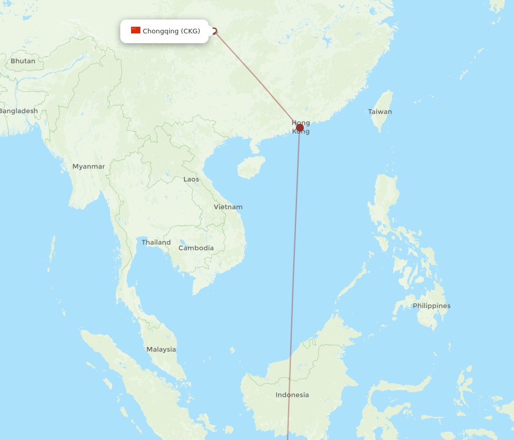 SUB-CKG flight routes