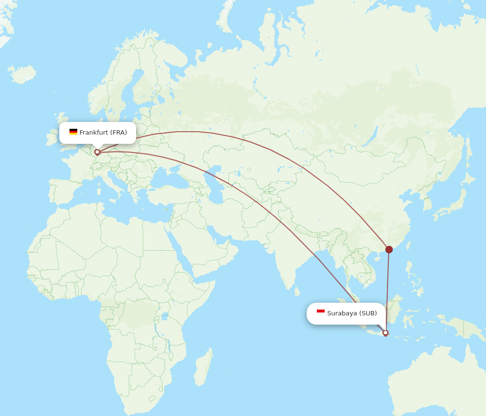 SUB-FRA flight routes