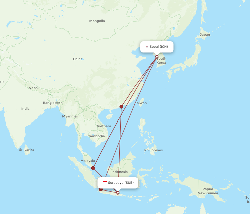 SUB-ICN flight routes