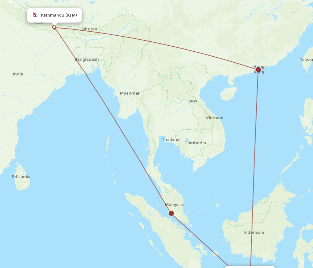 SUB-KTM flight routes