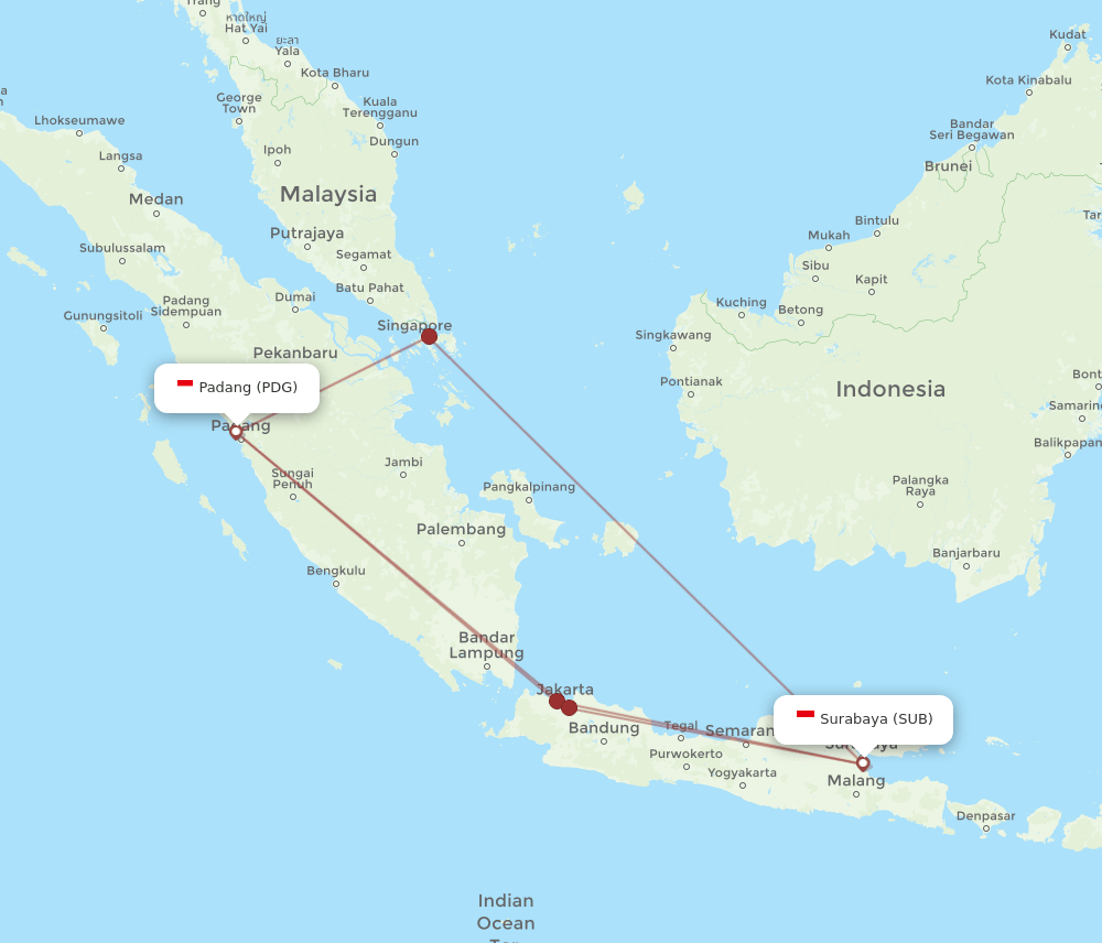 SUB-PDG flight routes