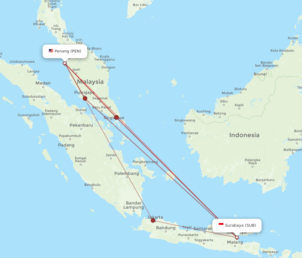 SUB-PEN flight routes