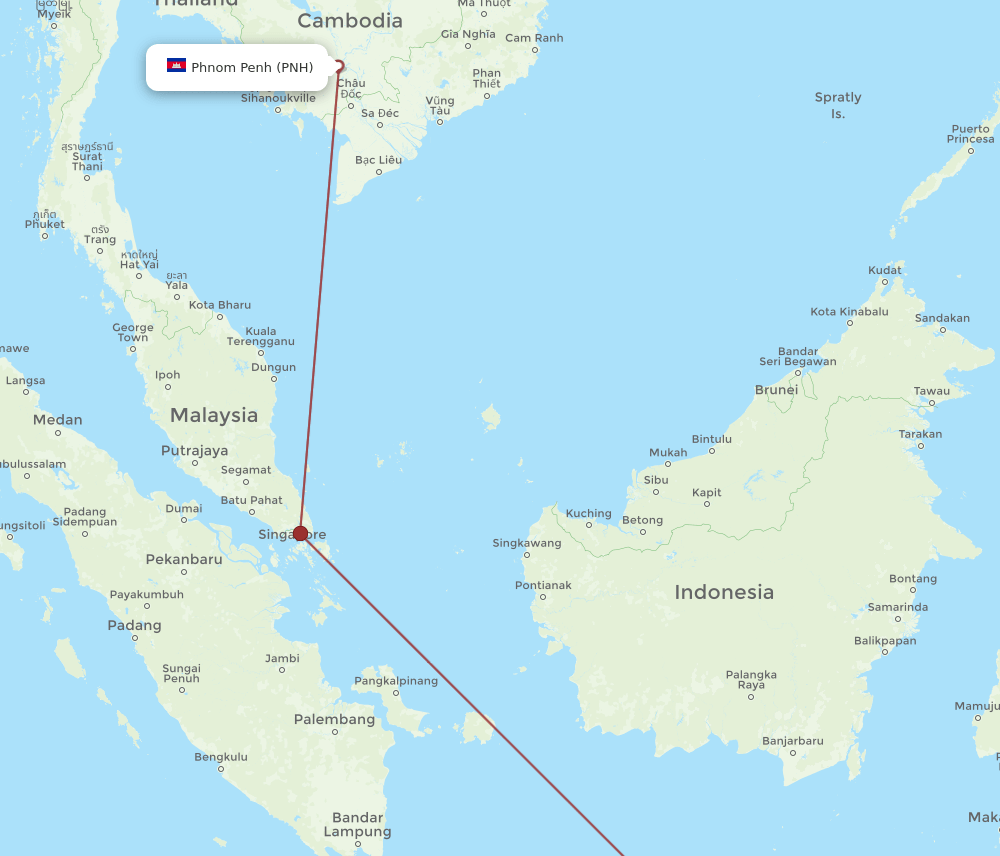 SUB-PNH flight routes
