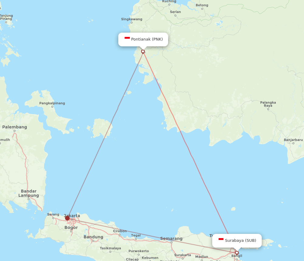 SUB-PNK flight routes