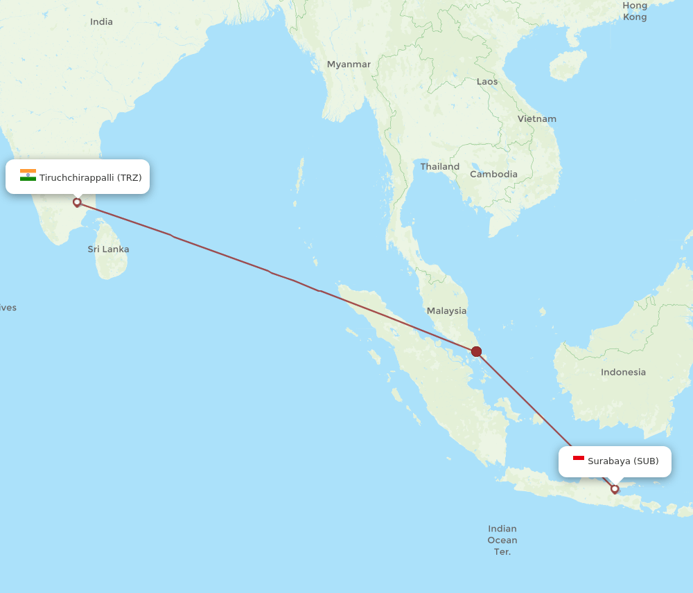 SUB-TRZ flight routes