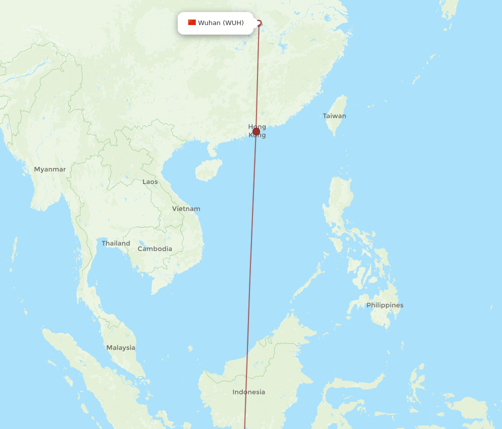 SUB-WUH flight routes