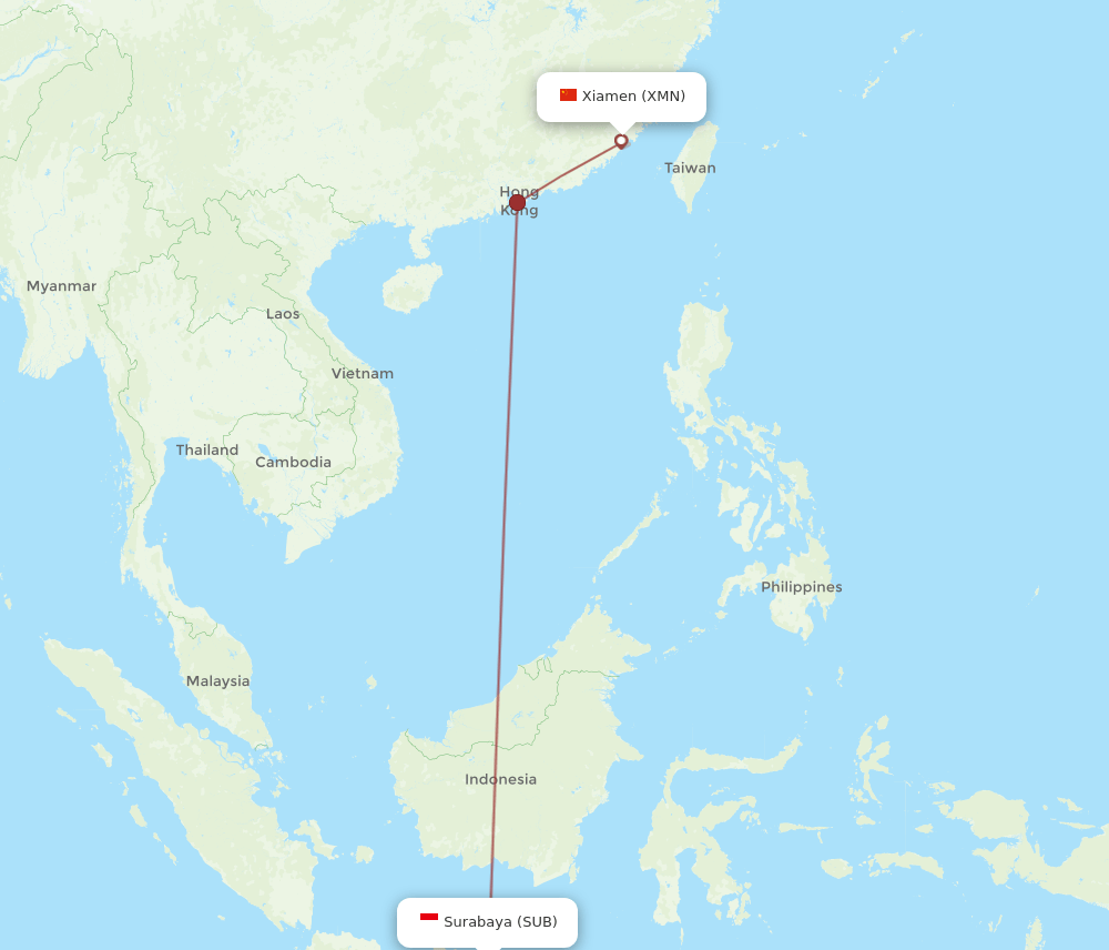 SUB-XMN flight routes
