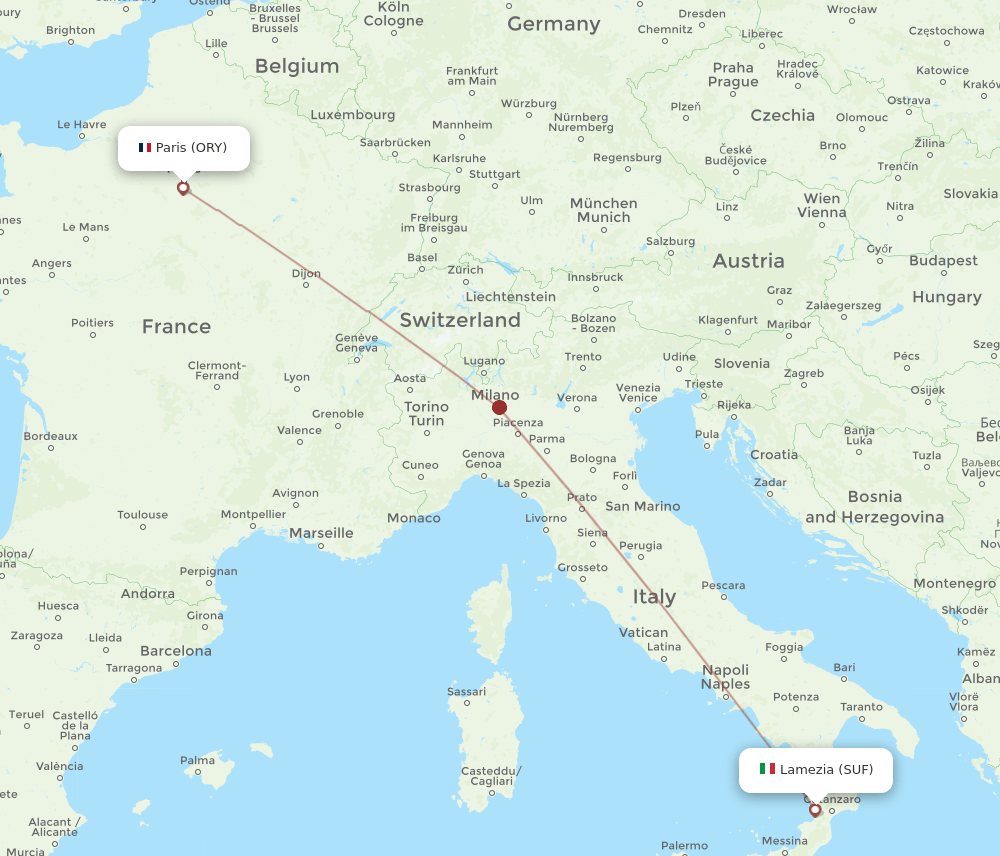 SUF-ORY flight routes