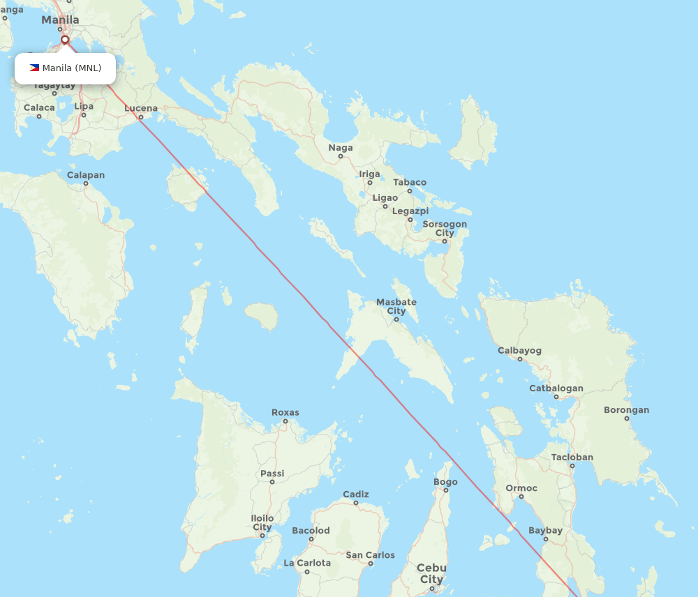 SUG to MNL flights and routes map