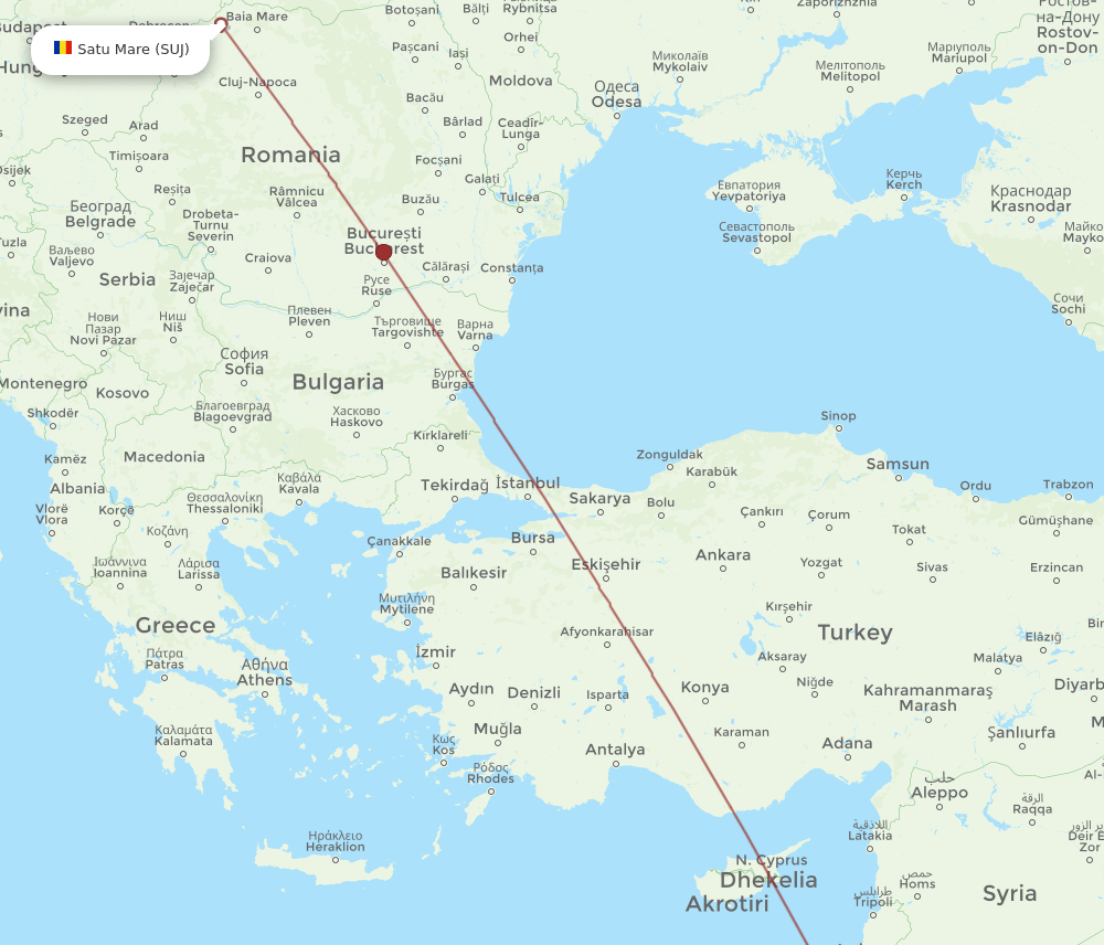 AMM to SUJ flights and routes map