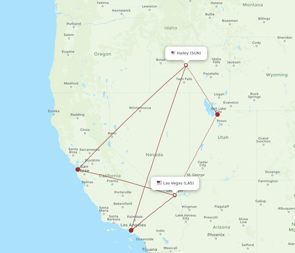 SUN-LAS flight routes
