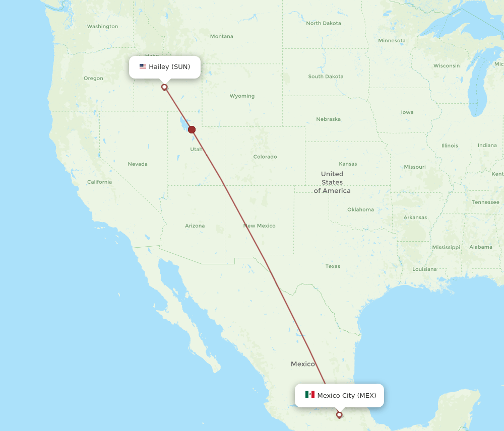 SUN-MEX flight routes