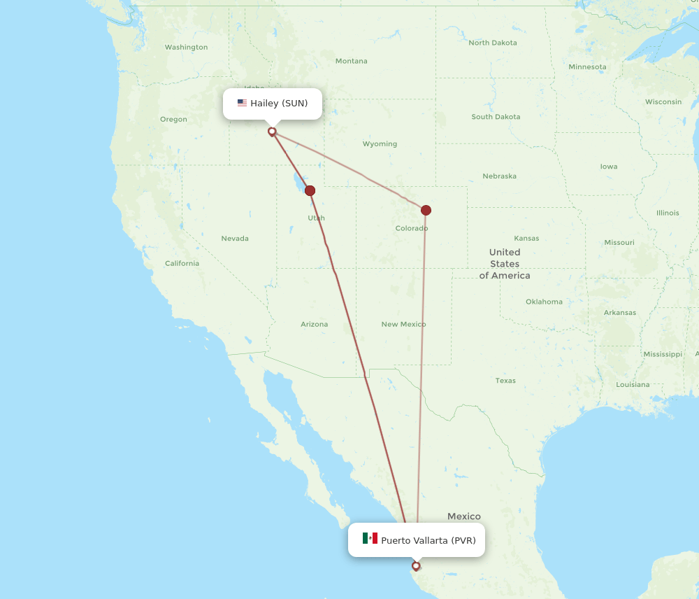 SUN-PVR flight routes