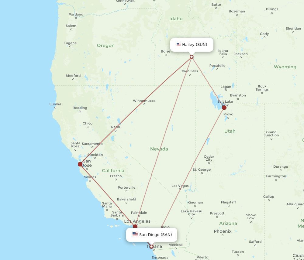 SUN-SAN flight routes