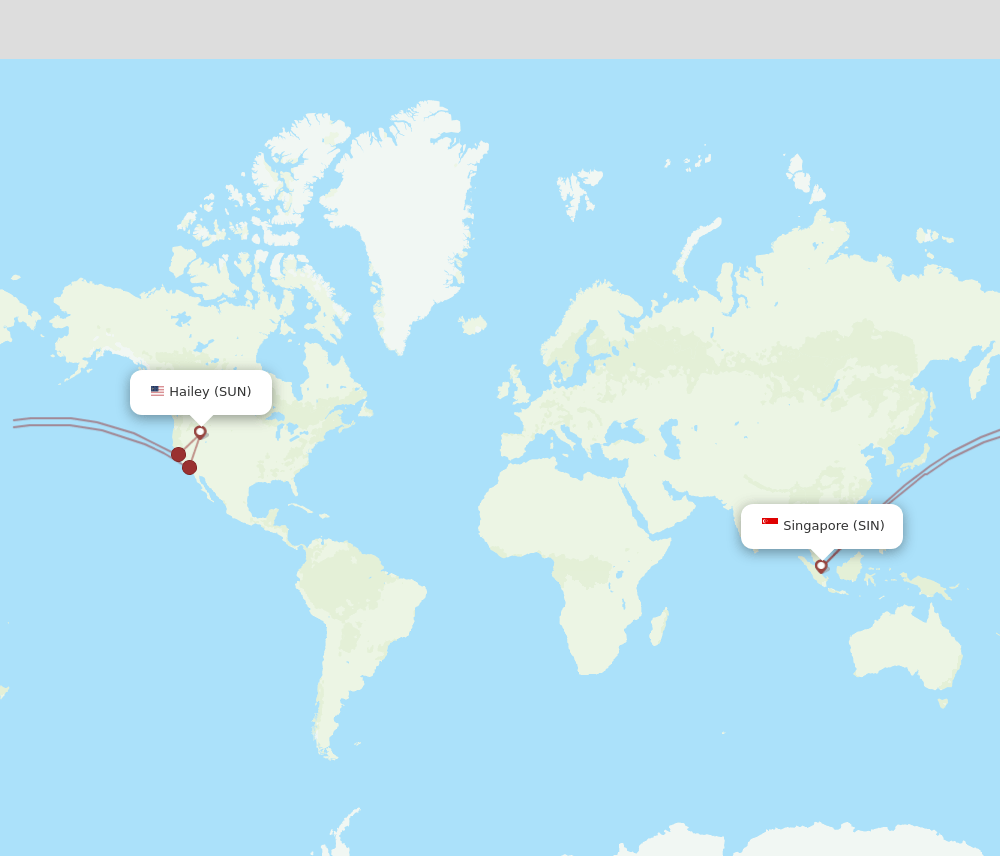 SUN-SIN flight routes