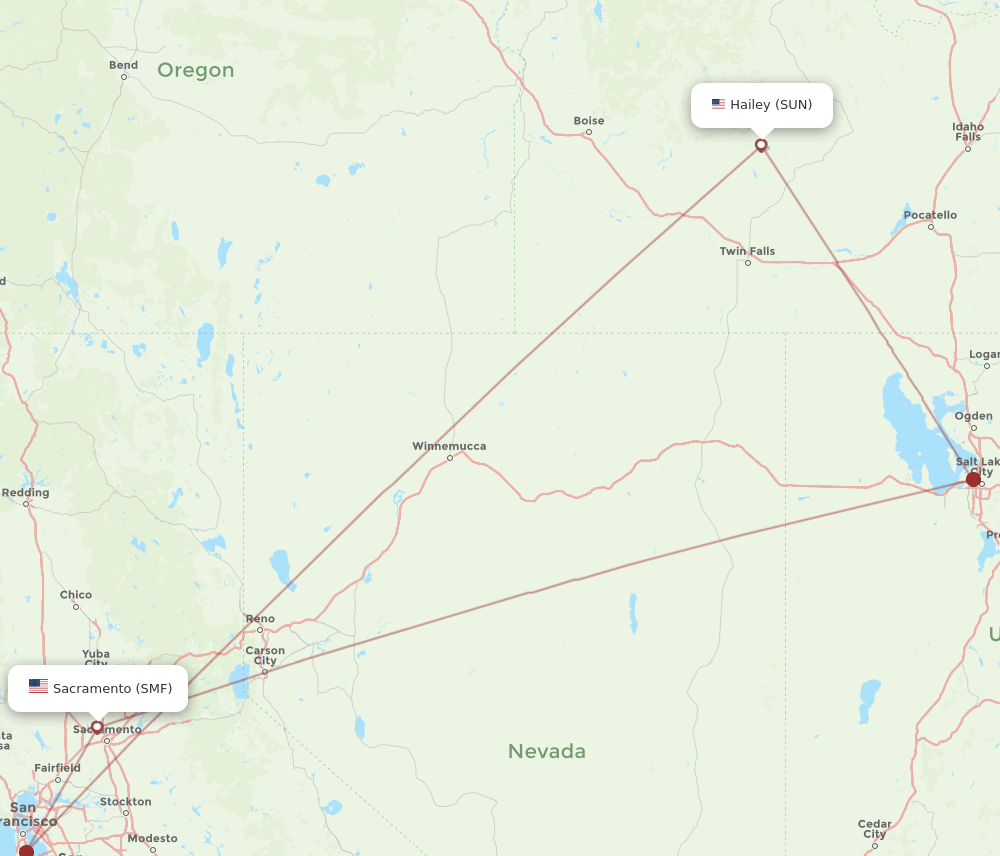 SUN-SMF flight routes