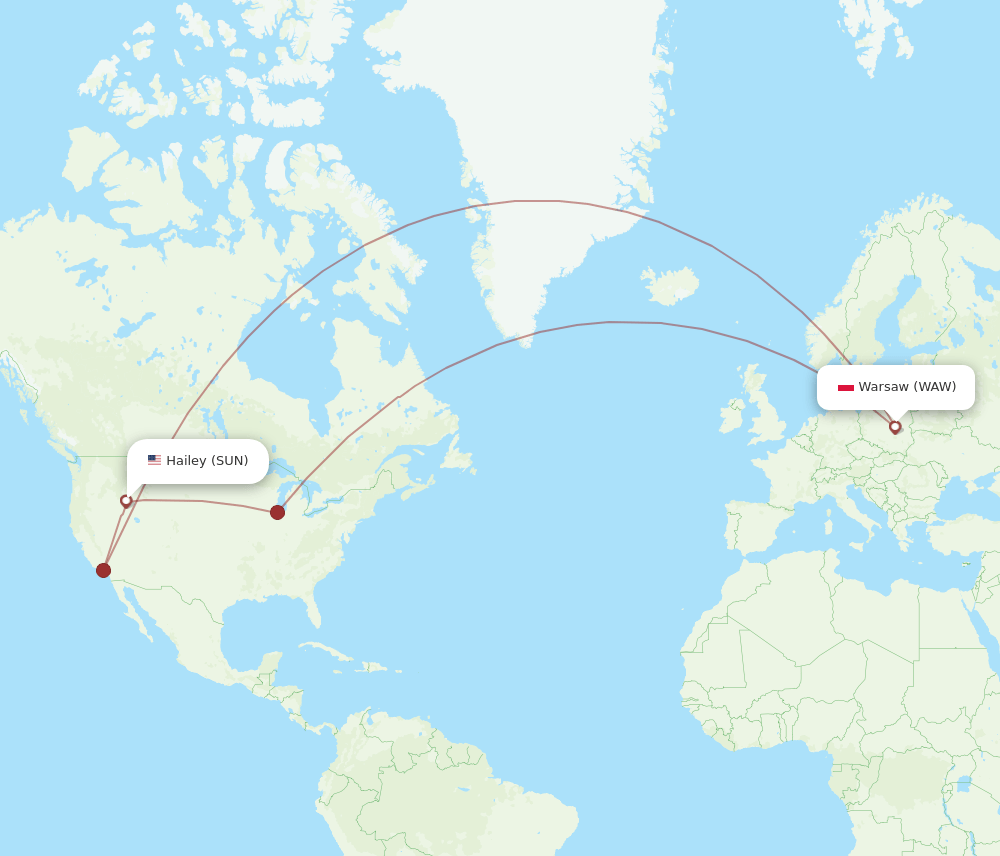 SUN-WAW flight routes