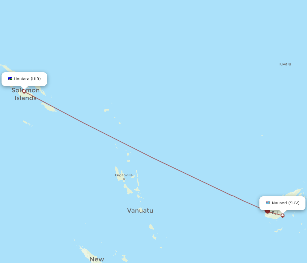 SUV-HIR flight routes
