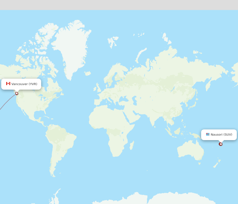 SUV-YVR flight routes
