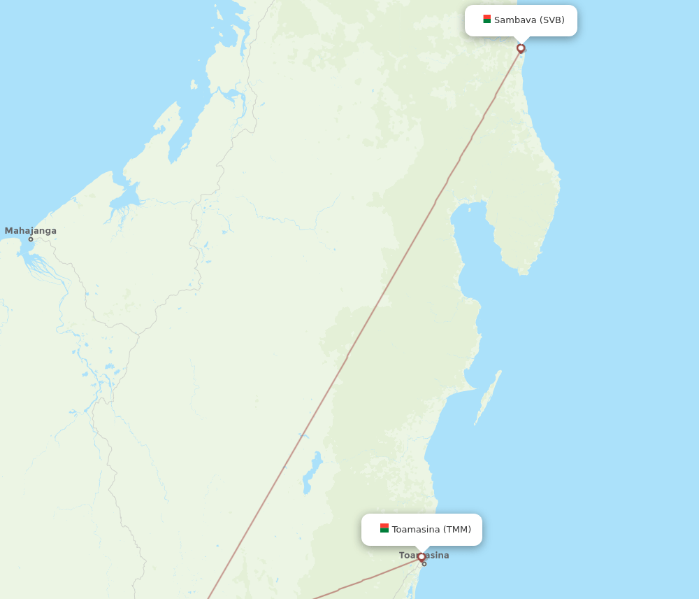 SVB-TMM flight routes