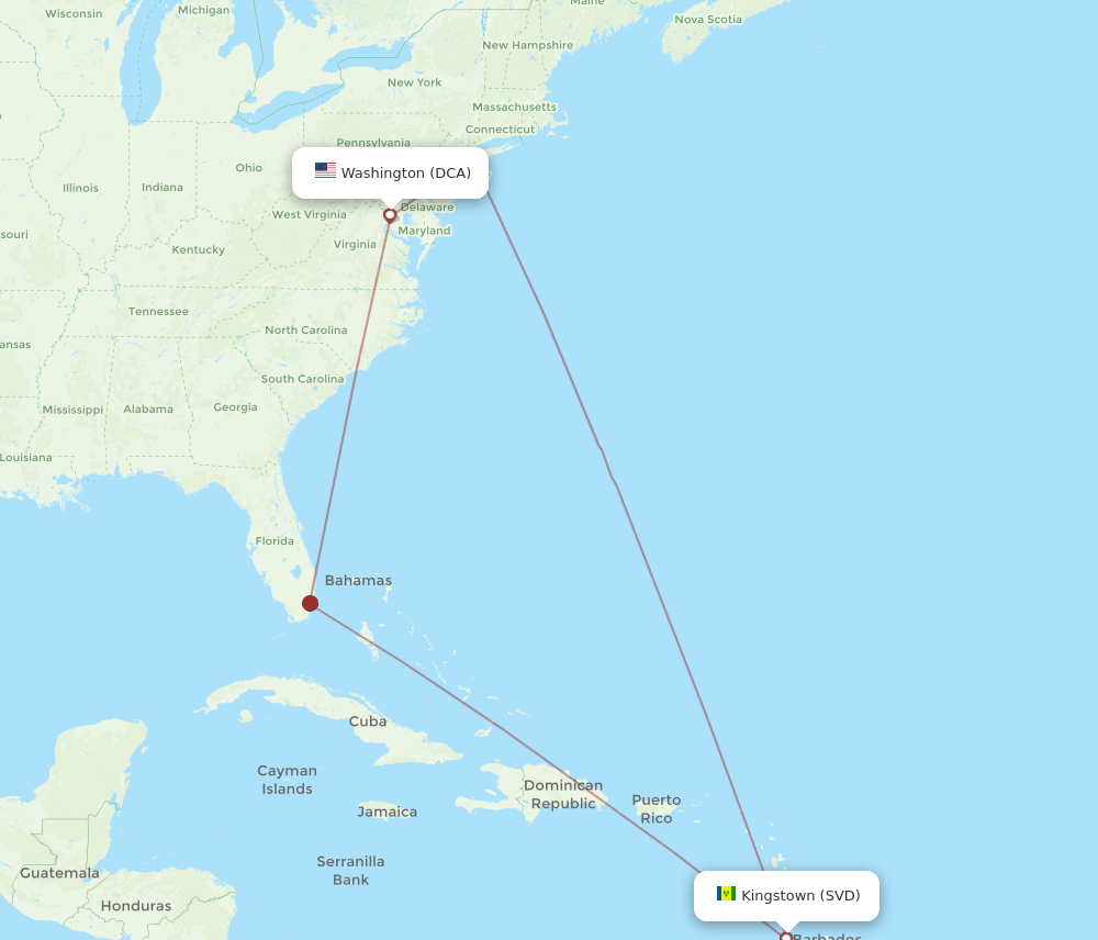 SVD-DCA flight routes