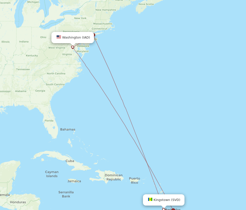 SVD-IAD flight routes