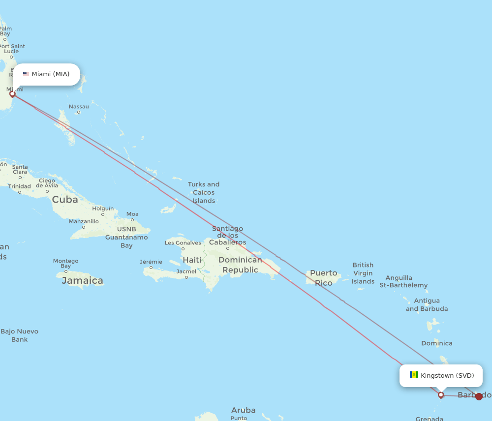 SVD-MIA flight routes