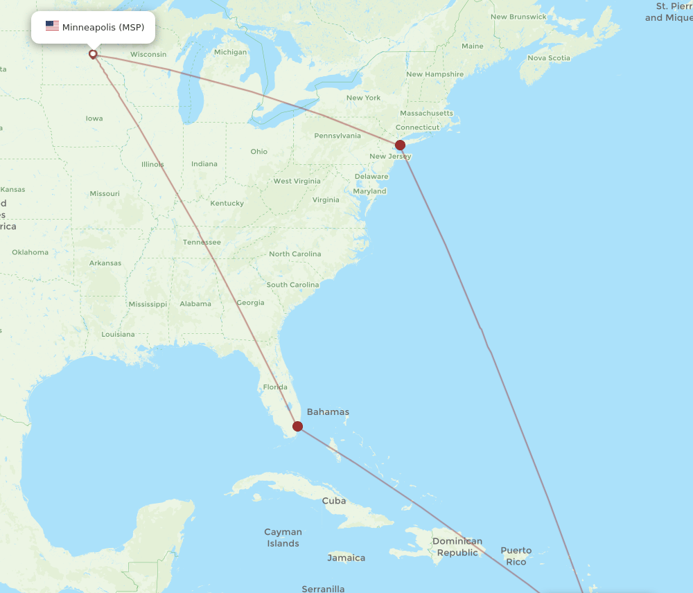 SVD-MSP flight routes