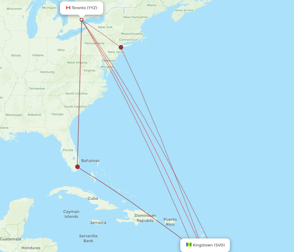 SVD-YYZ flight routes
