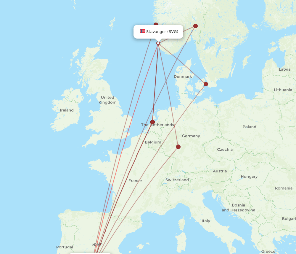 SVG-AGP flight routes