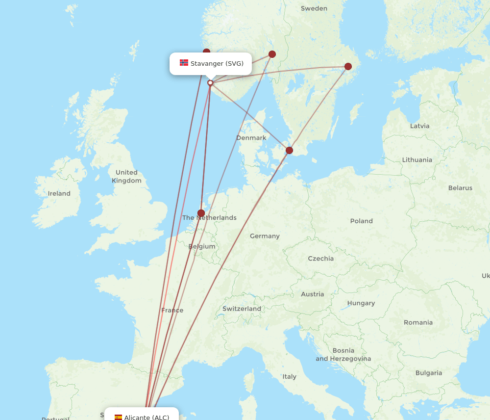 SVG-ALC flight routes