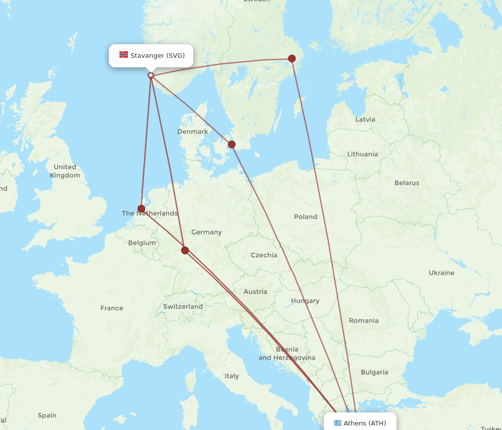 SVG-ATH flight routes