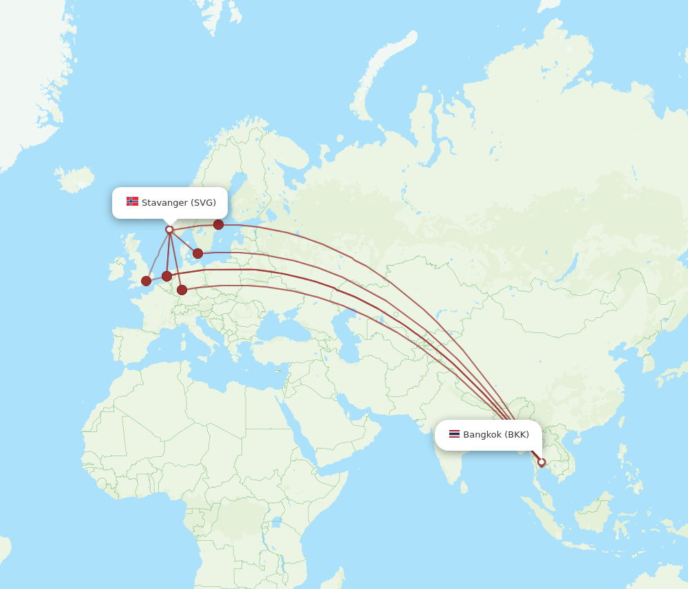 SVG-BKK flight routes