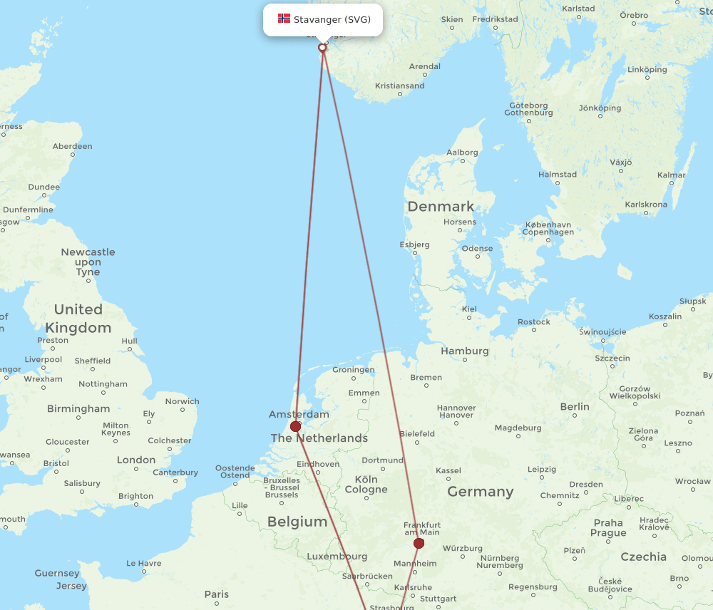 SVG to BSL flights and routes map