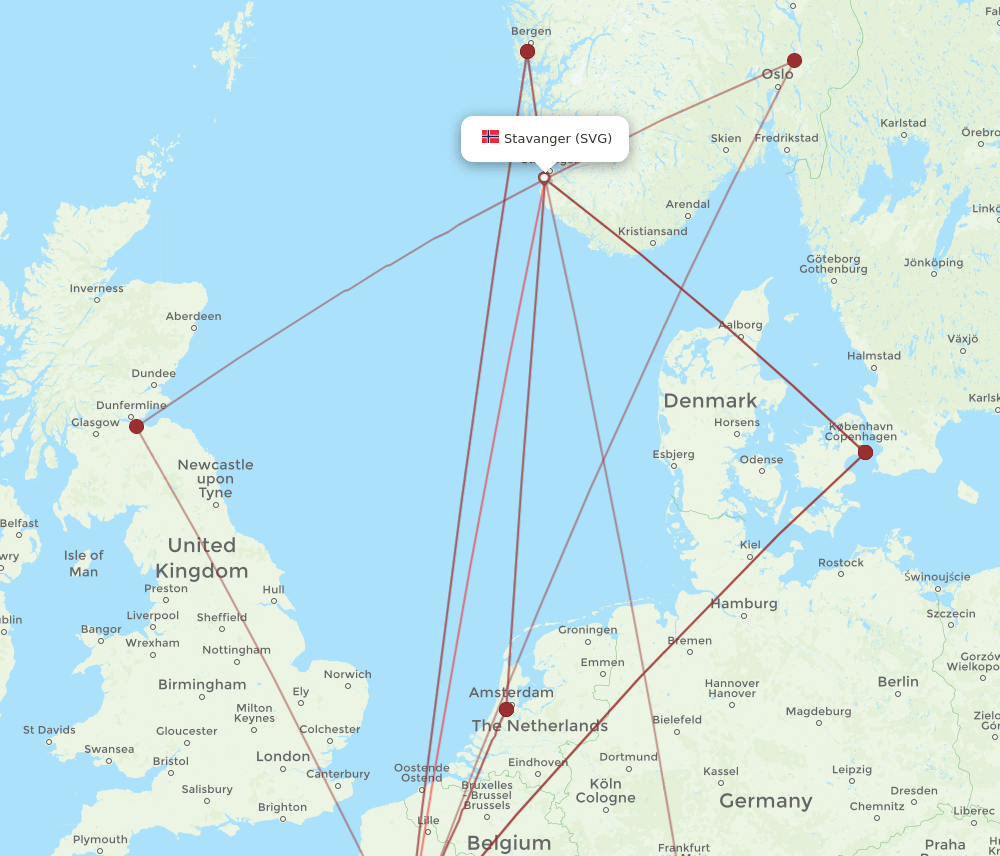 SVG-CDG flight routes