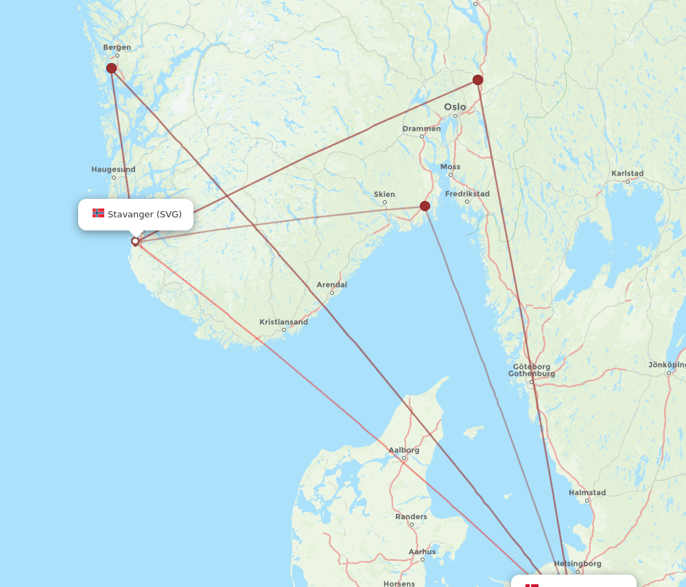 SVG-CPH flight routes
