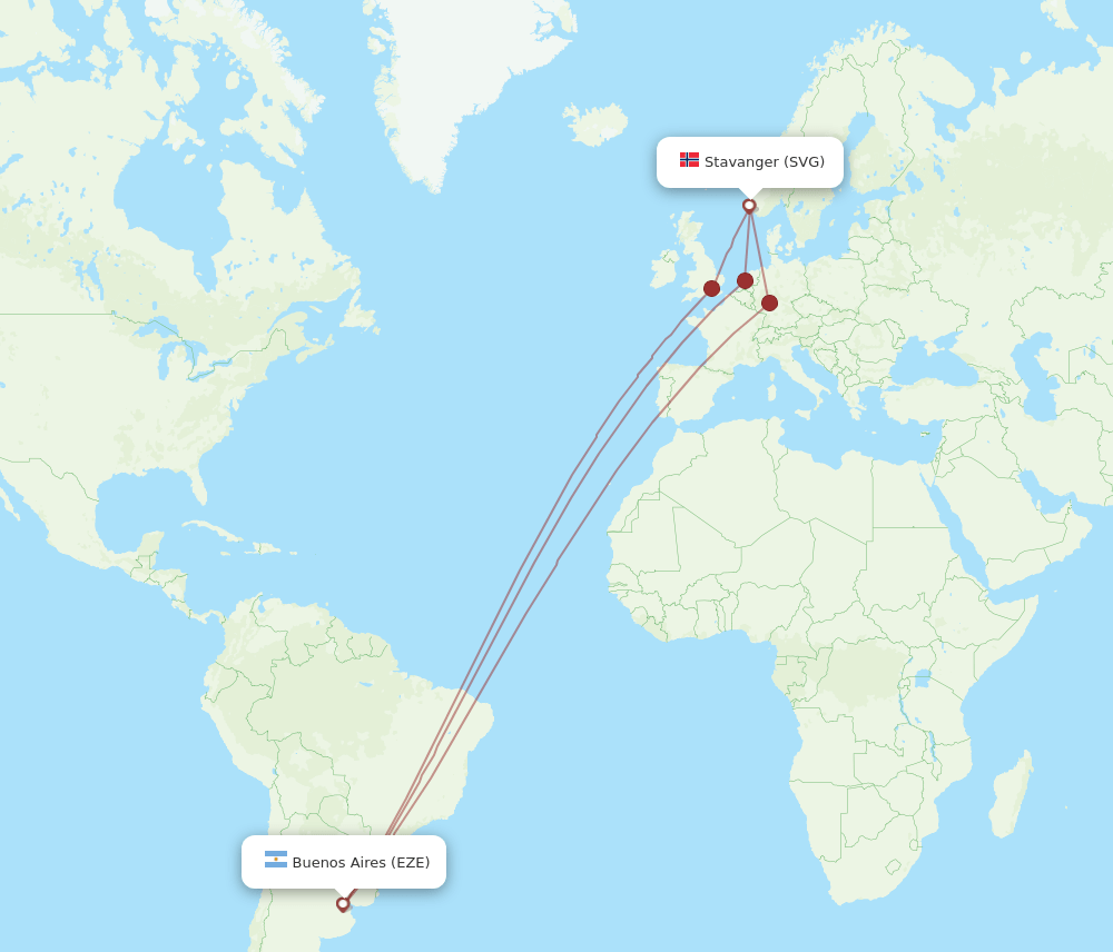 SVG-EZE flight routes