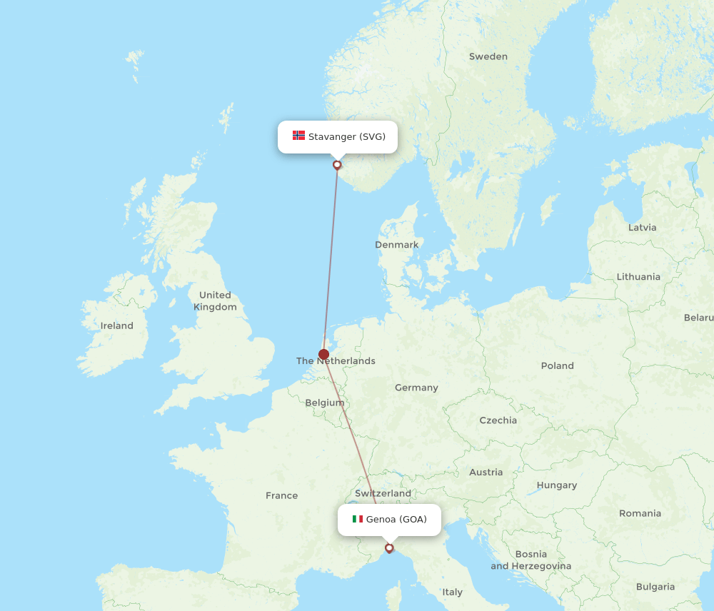 SVG to GOA flights and routes map