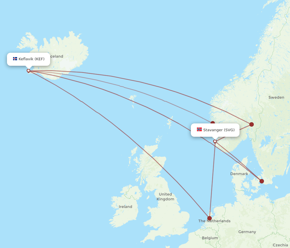 SVG-KEF flight routes