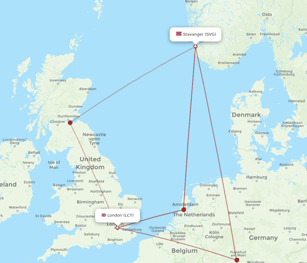 SVG-LCY flight routes