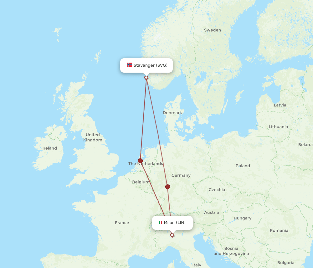 SVG-LIN flight routes