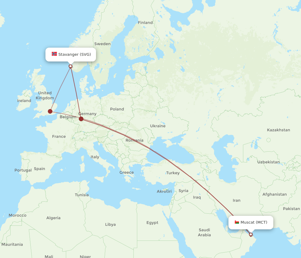 SVG-MCT flight routes
