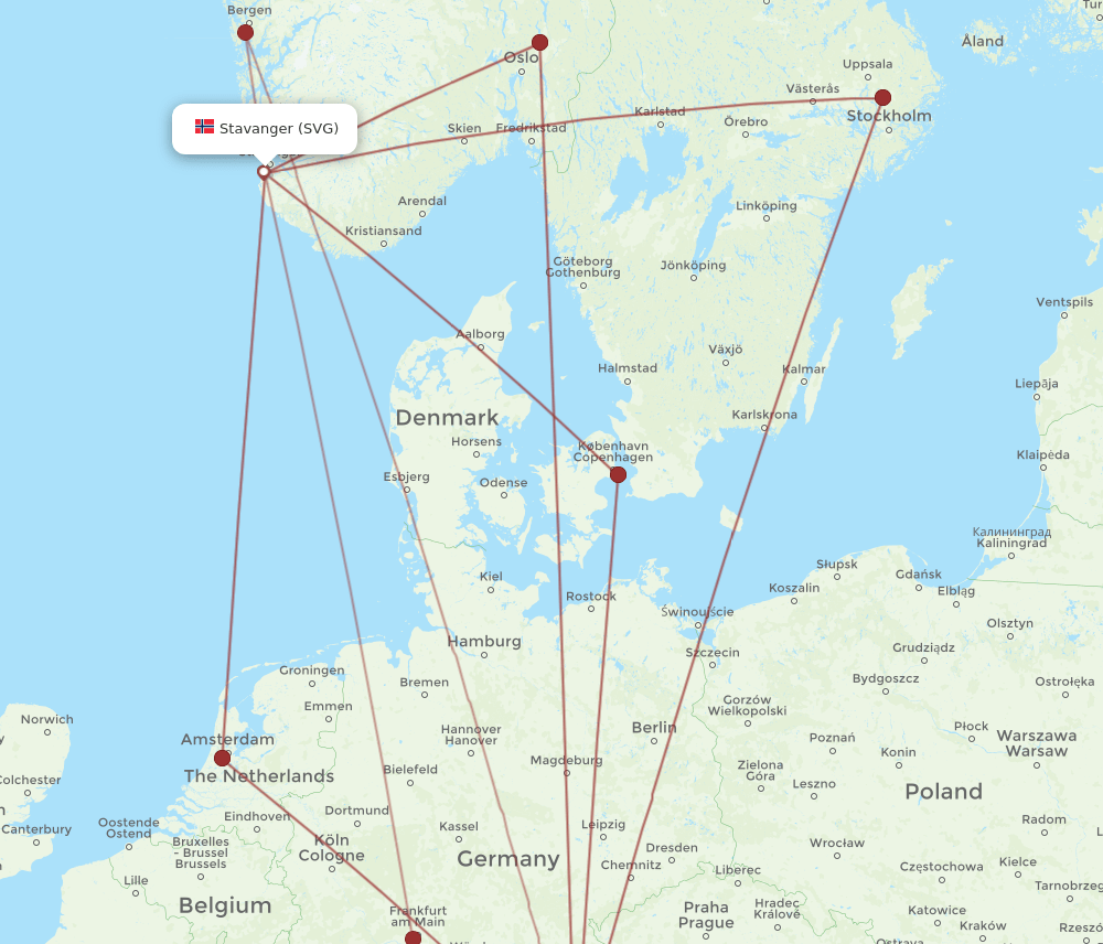 SVG to MUC flights and routes map