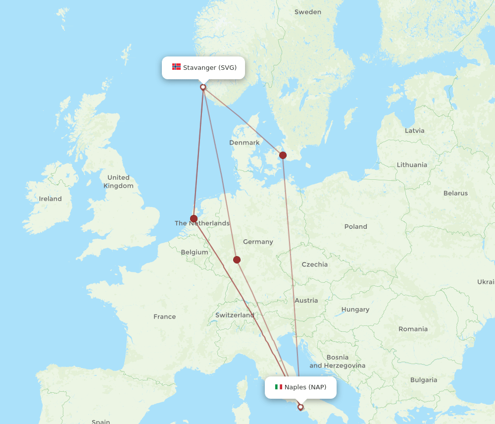 SVG-NAP flight routes