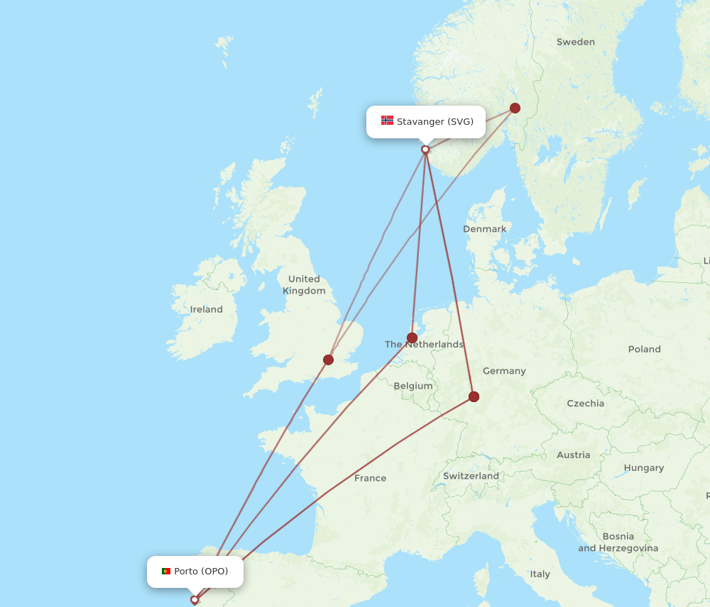 SVG-OPO flight routes
