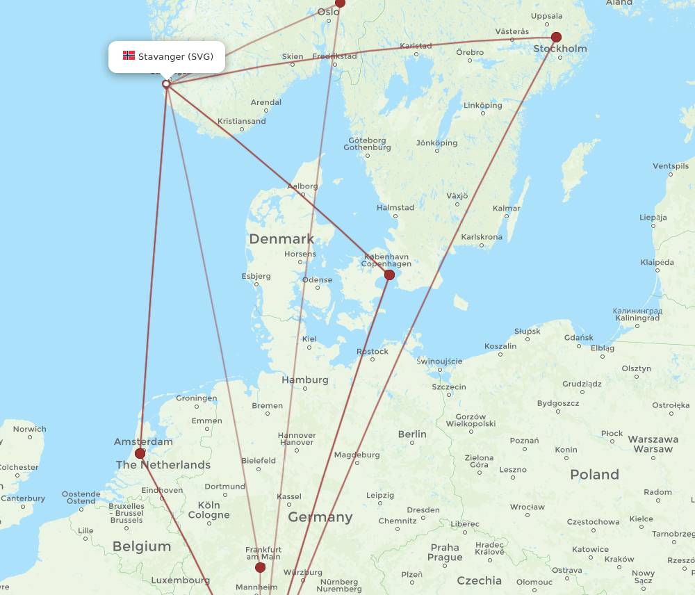 SVG to ZRH flights and routes map